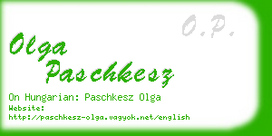 olga paschkesz business card